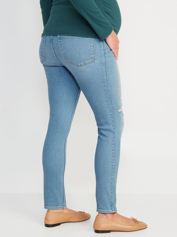 Maternity Rollover-Panel Skinny 360° Stretch Jeans