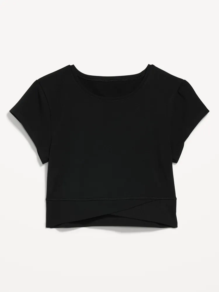 Old Navy PowerChill Cropped Cross-Front T-Shirt for Women