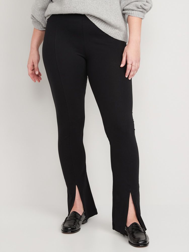 Old Navy - High-Waisted Cropped Lattice-Hem Leggings for Women