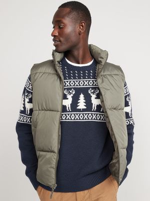 Water-Resistant Zip-Front Puffer Vest 