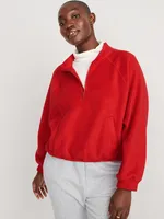 Oversized Sherpa Half-Zip Sweatshirt for Women