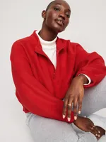 Oversized Sherpa Half-Zip Sweatshirt for Women