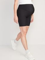 Maternity Full Panel PowerSoft Biker Shorts -- 8-inch inseam