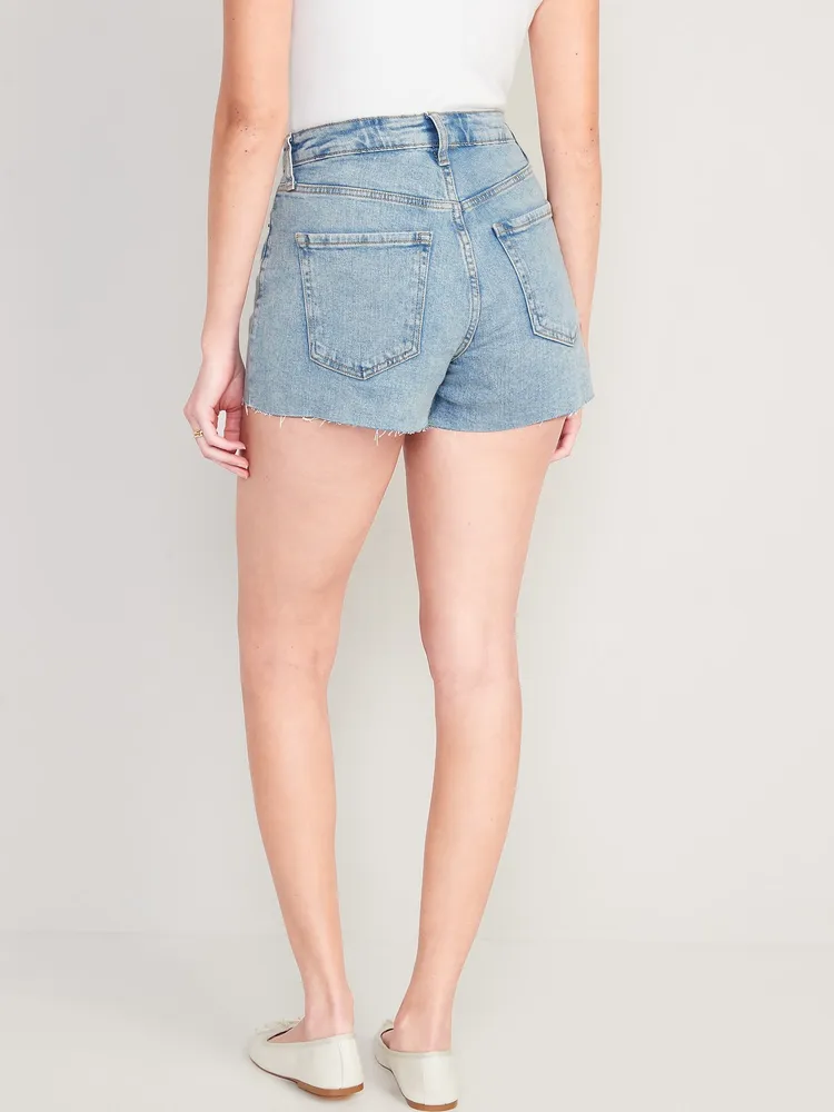 Old Navy Curvy High-Waisted OG Straight Cut-Off Jean Shorts for Women --  3-inch inseam