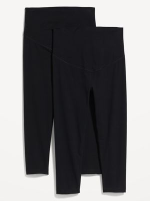 Legging court en jersey à panneau intégral de Maternité