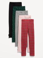 Full-Length Built-In Tough Leggings Variety 5-Pack for Girls
