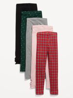 Full-Length Built-In Tough Leggings Variety 5-Pack for Girls