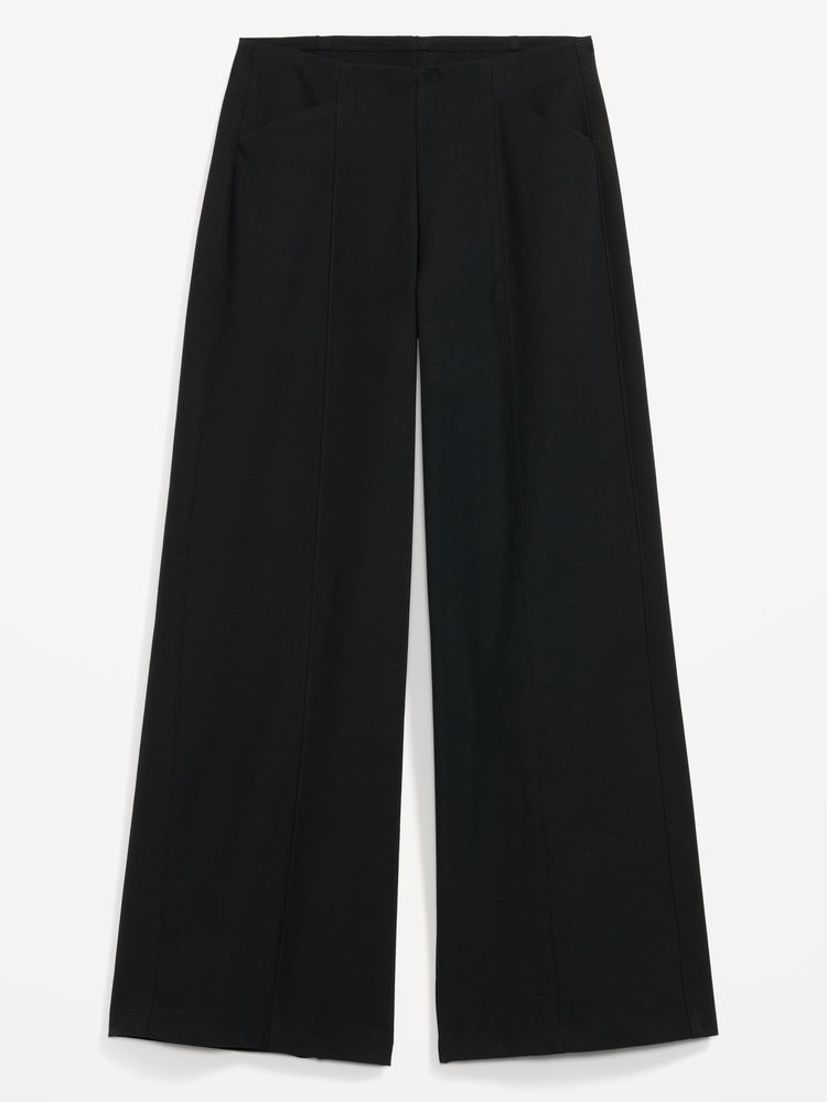 High-Waisted Pull-On Pixie Super Wide-Leg Pants