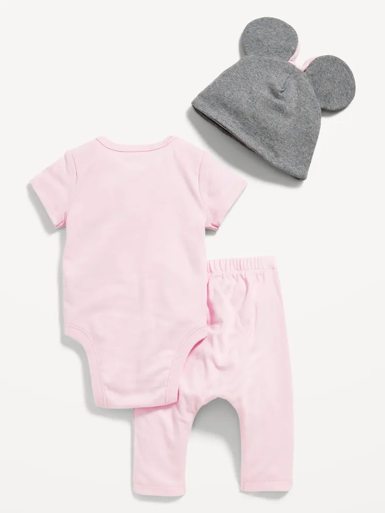 Disney© Minnie Mouse 3-Piece  Bodysuit, Pants and Hat Layette for Baby