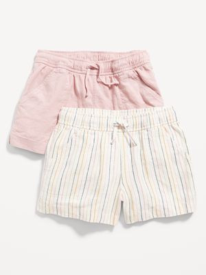 Linen-Blend Pull-On Shorts 2-Pack for Girls