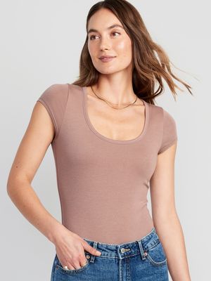 Short-Sleeve Scoop-Neck Bodysuit