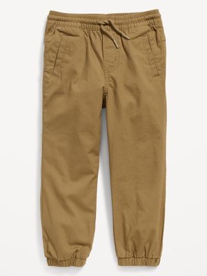 Functional-Drawstring Canvas Jogger Pants for Toddler Boys