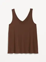 Sleeveless Luxe V-Neck Swing T-Shirt