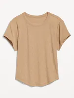 UltraLite Cropped Rib-Knit T-Shirt