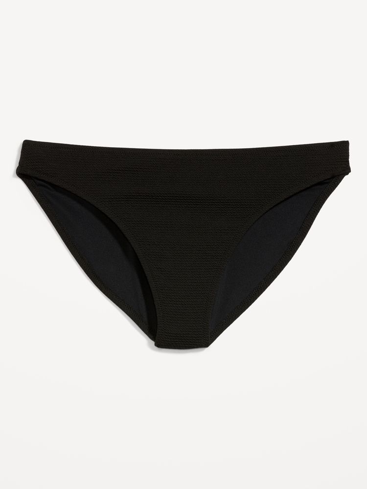 Low-Rise Classic Pucker Bikini Swim Bottoms