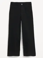 High-Waisted Crop Chino Wide-Leg Pants