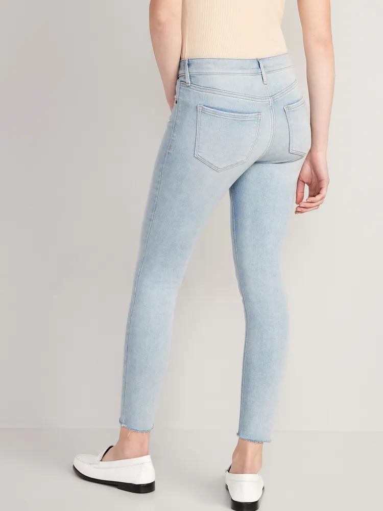 Mid-Rise Rockstar Super-Skinny Cut-Off Ankle Jeans