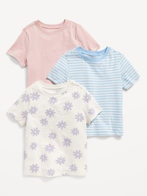 Unisex 3-Pack Short-Sleeve T-Shirt for Toddler