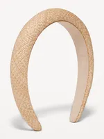 Basket-Woven Straw Headband for Women