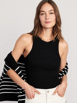Rib-Knit Cropped Tank Top for Women