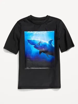 Short-Sleeve Graphic Swim UPF Rashguard for Boys