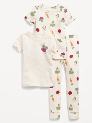 Pyjama 3 pièces à coupe ajustée imprimé unisexe pour Tout-petit et Bébé