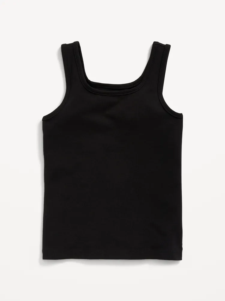 Solid Fitted Tank Top for Girls