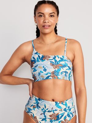 Printed Convertible Bandeau Bikini Swim Top for Women