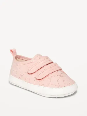 Faux-Suede Perforated Floral Sneakers for Baby