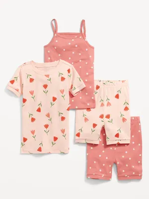 Snug-Fit Graphic 4-Piece Pajama Set for Toddler & Baby