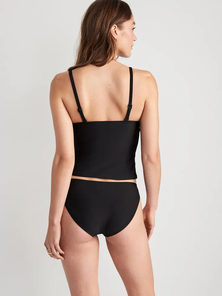 Low-Rise V-Front French-Cut Bikini Swim Bottoms