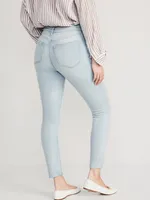 High-Waisted Rockstar Super-Skinny Distressed Ankle Jeans for Women