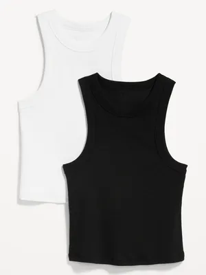 Rib-Knit Cropped Tank Top 2-Pack for Women