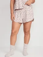 High-Waisted Floral-Print Sunday Sleep Shorts -- 3.5-inch inseam