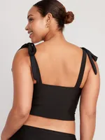 Tie-Shoulder Underwire Tankini Swim Top