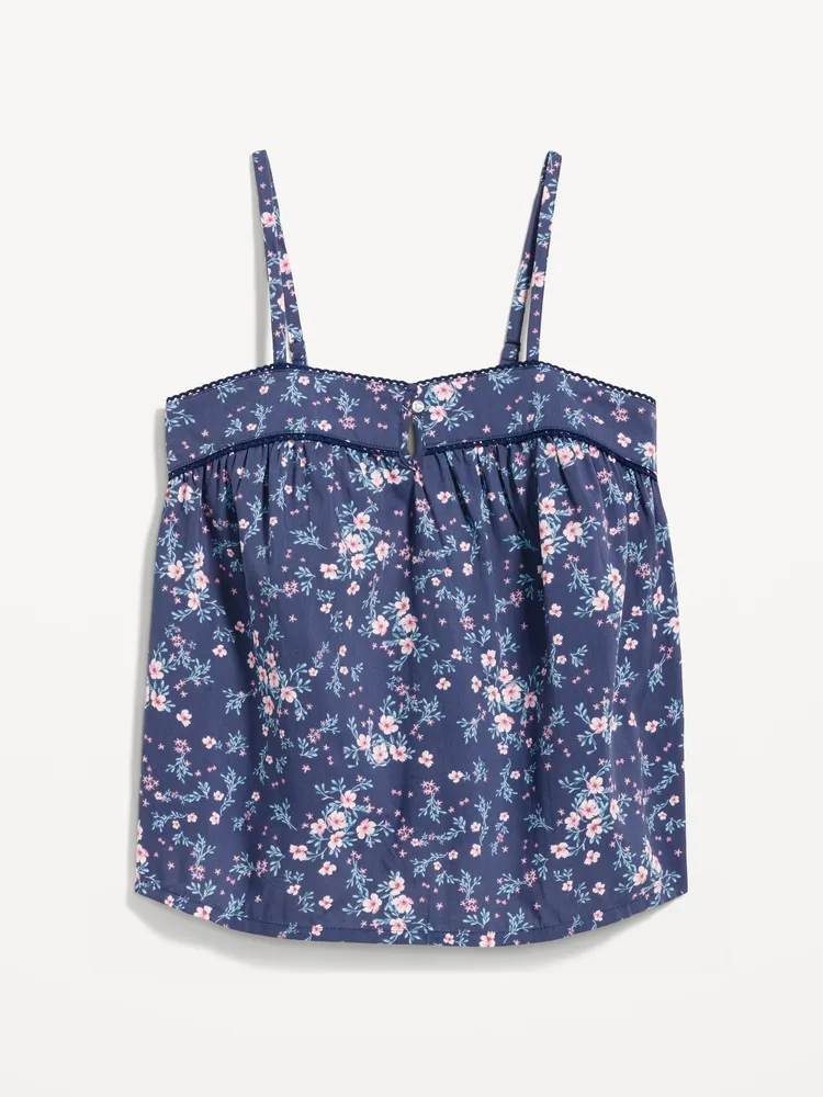 Floral Smocked Pajama Cami Swing Top