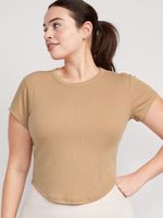 UltraLite Cropped Rib-Knit T-Shirt