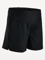 Maternity Rollover-Waist PowerSoft Shorts -- 5-inch inseam