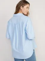 Maternity Oxford Boyfriend Popover Shirt