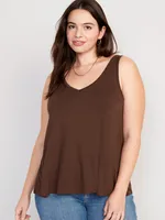 Sleeveless Luxe V-Neck Swing T-Shirt