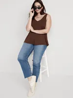 Sleeveless Luxe V-Neck Swing T-Shirt