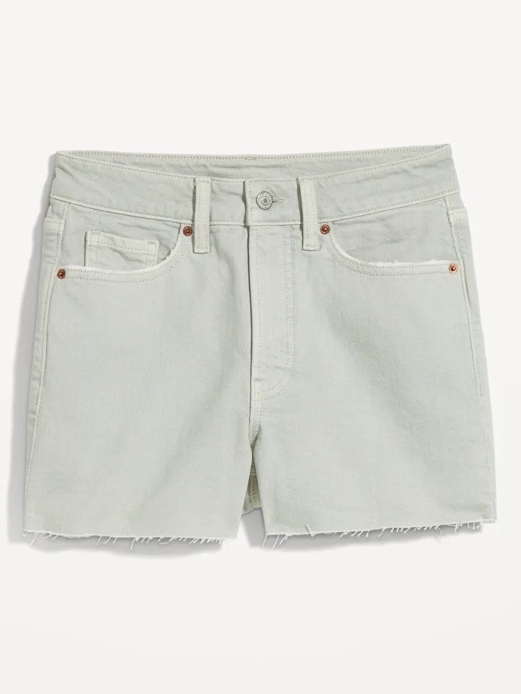 High-Waisted OG Straight Pop-Color Jean Cut-Off Shorts -- 3-inch inseam