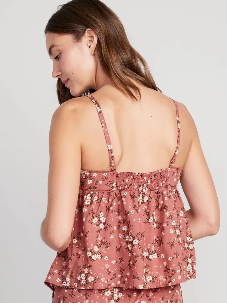 Floral Smocked Pajama Cami Swing Top