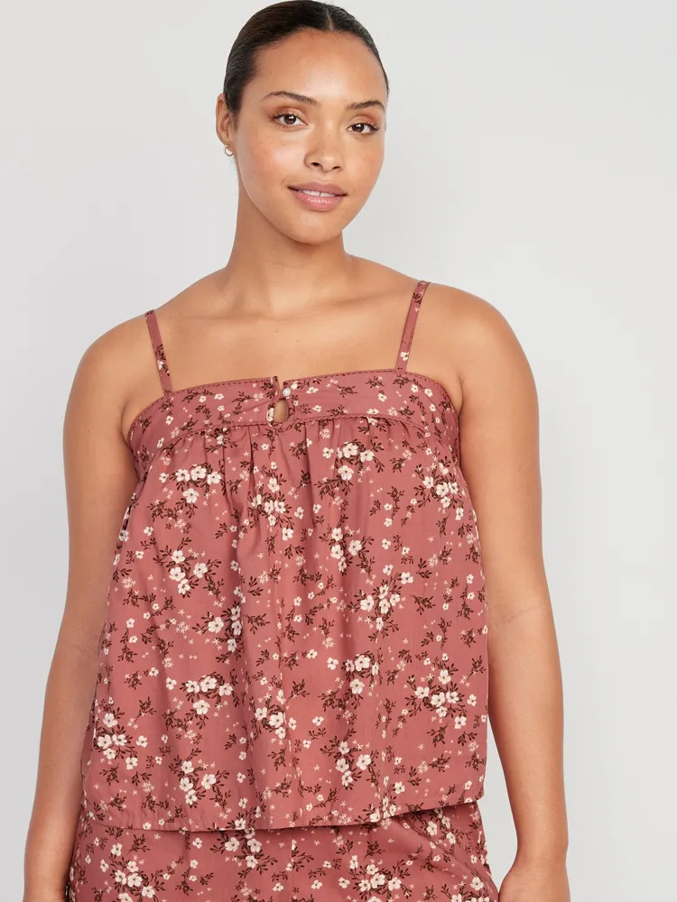 Floral Smocked Pajama Cami Swing Top