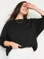 Oversized French Terry Tunic Sweatshirt for Women