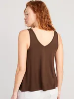 Sleeveless Luxe V-Neck Swing T-Shirt