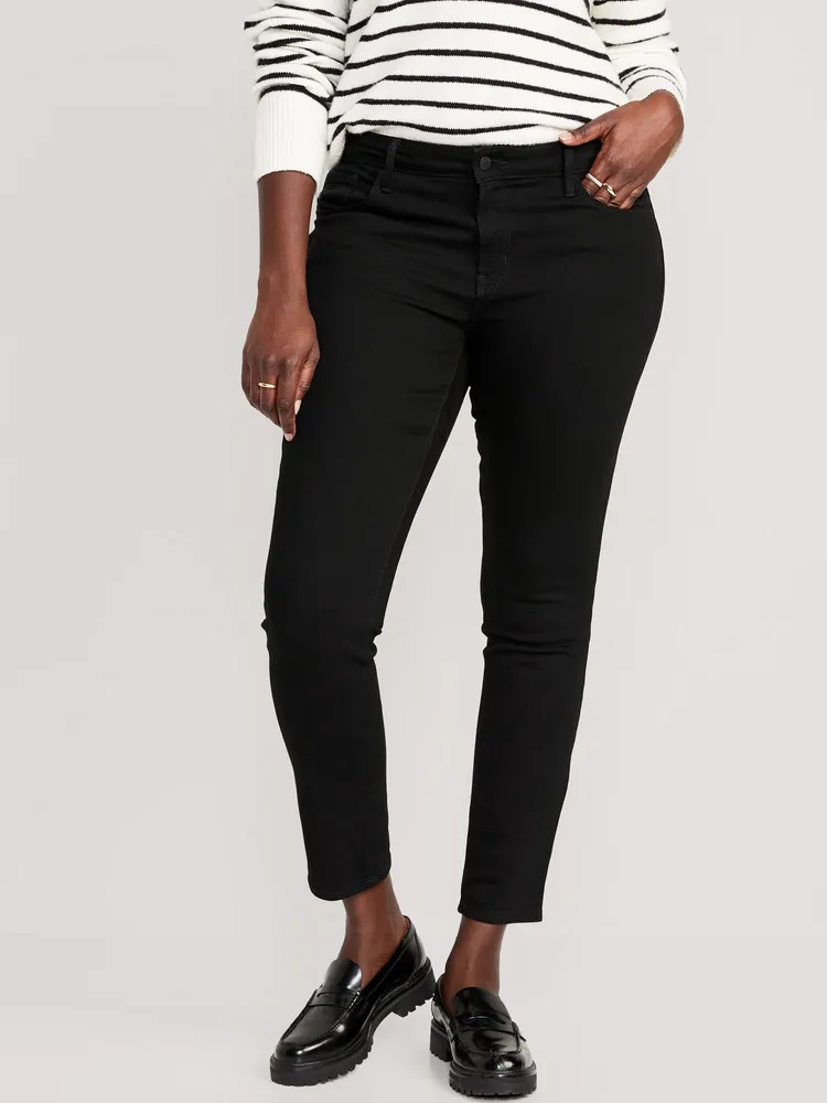 Old Navy Mid-Rise Pop Icon Black-Wash Skinny Jeans for Women