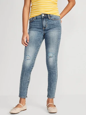 High-Waisted Rockstar 360° Stretch Ripped Jeggings for Girls