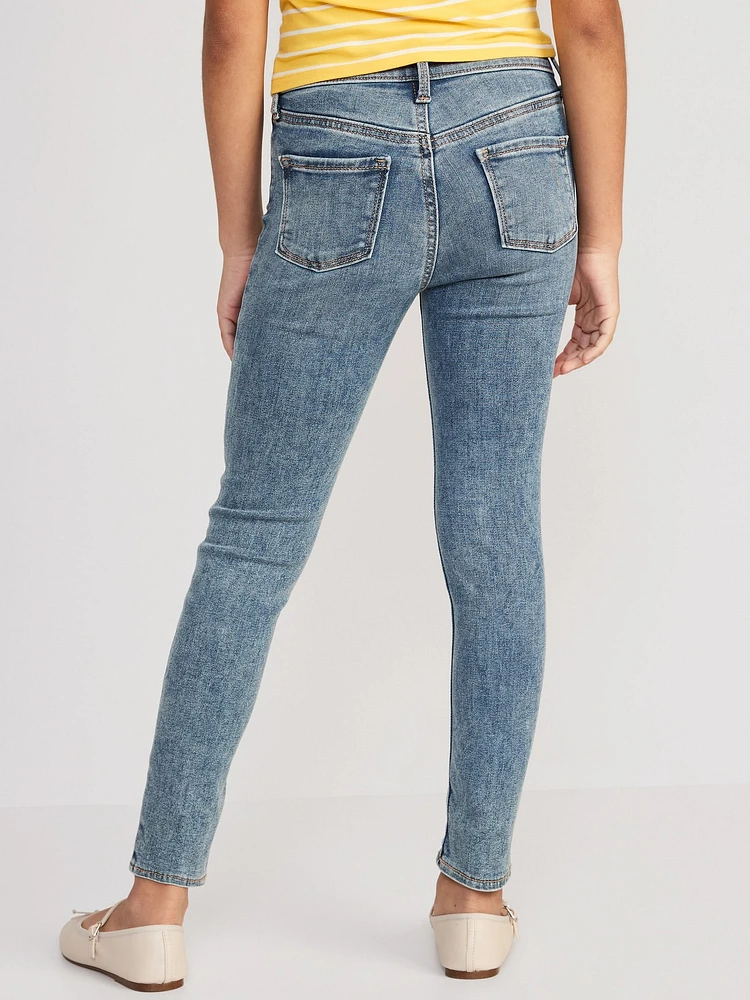 High-Waisted Rockstar 360° Stretch Ripped Jeggings for Girls