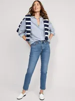 High-Waisted Button-Fly OG Straight Ankle Jeans